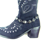 BOT150103-01HEM/HEM ROUND CRYSTAL LINKED BOOT CHAIN