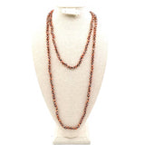 Half rose pink with half clear crystal bead necklace