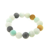 BRS170802-08  12MM  REAL STONE BEADS STRETCH BRACELET